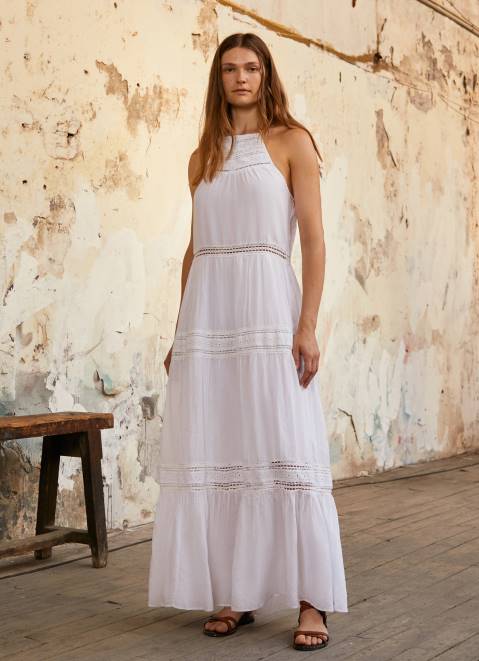 Pepe Jeans Dress With Embroidered Details Women White Z22X219