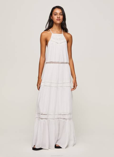 Pepe Jeans Dress With Embroidered Details Women White Z22X219