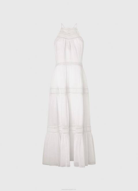 Pepe Jeans Dress With Embroidered Details Women White Z22X219