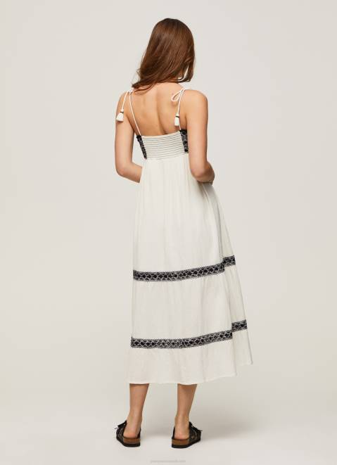 Pepe Jeans Embroidered Cotton Dress Women Mousse Z22X189
