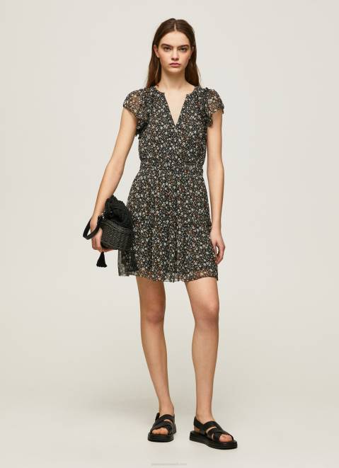 Pepe Jeans Floral Chiffon Dress Women Multi Z22X171