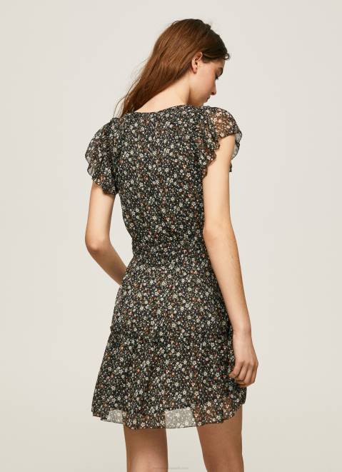 Pepe Jeans Floral Chiffon Dress Women Multi Z22X171