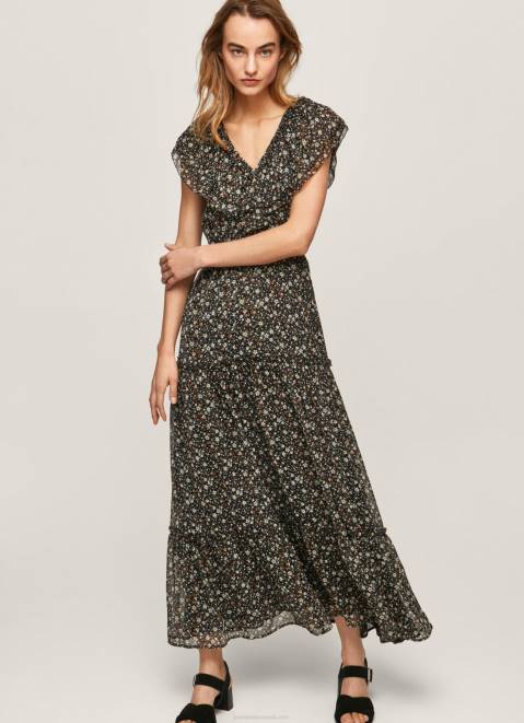 Pepe Jeans Floral Chiffon Dress Women Multi Z22X214