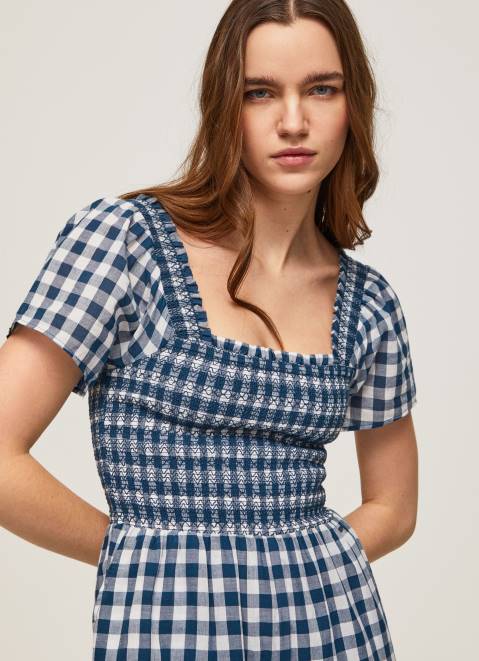 Pepe Jeans Long Checkered Print Jumpsuit Women Multi Z22X185