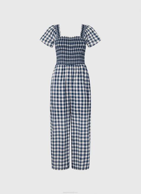 Pepe Jeans Long Checkered Print Jumpsuit Women Multi Z22X185