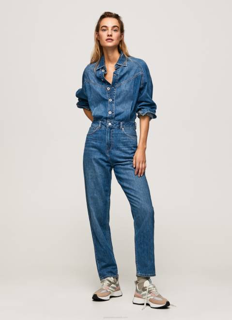 Pepe Jeans Long Cotton Denim Jumpsuit Women Denim Z22X147