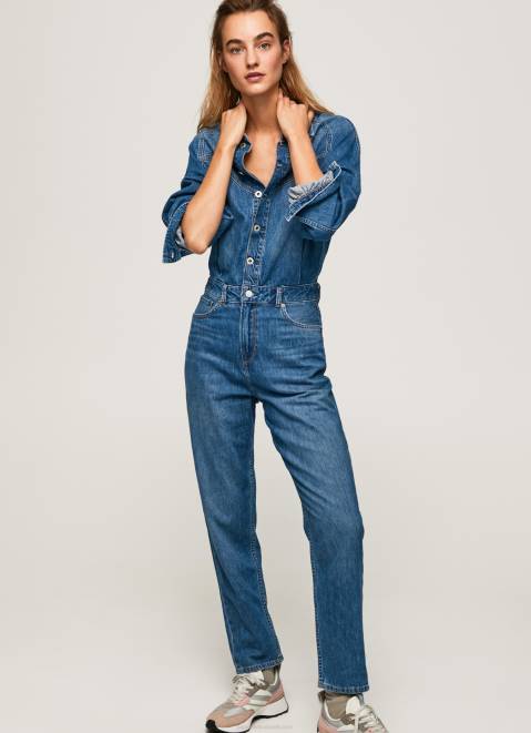 Pepe Jeans Long Cotton Denim Jumpsuit Women Denim Z22X147