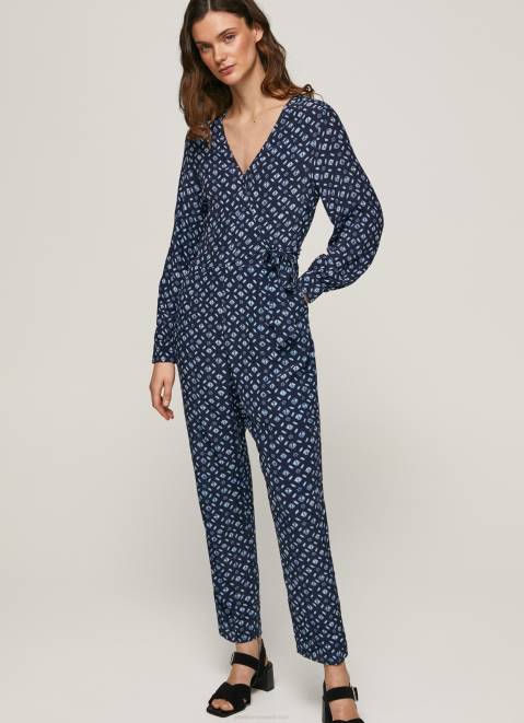 Pepe Jeans Long Jumpsuit With Geometric Print Women Multi Z22X199