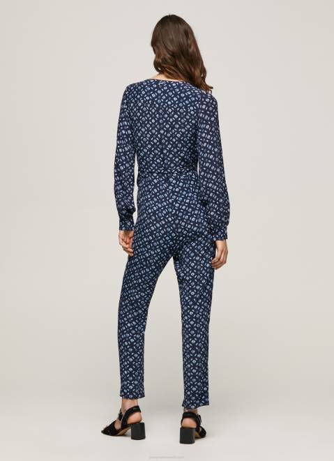Pepe Jeans Long Jumpsuit With Geometric Print Women Multi Z22X199