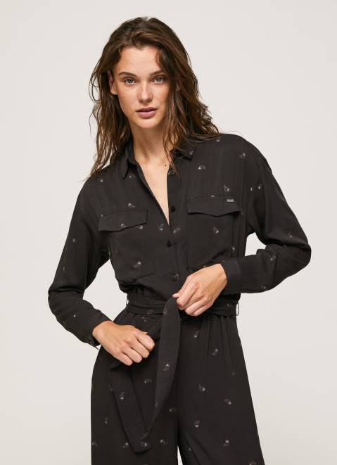 Pepe Jeans Long Paisley Dungarees Women Multi Z22X156