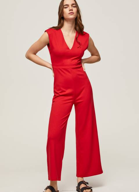 Pepe Jeans Melody Sleeveless Jumpsuit Women Royal Red Z22X204