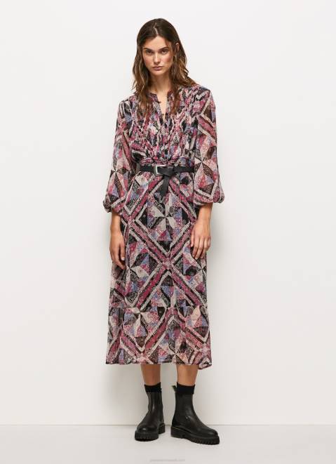 Pepe Jeans Midi Dress With Paisley Details Women Multi Z22X180