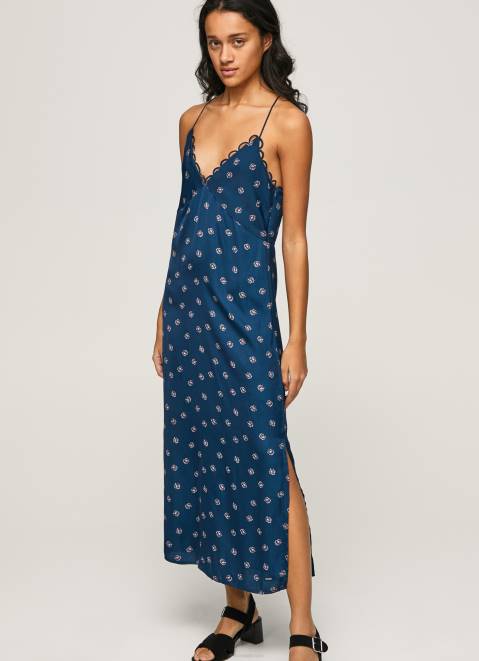 Pepe Jeans Pala Floral Satin Dress Women Multi Z22X161