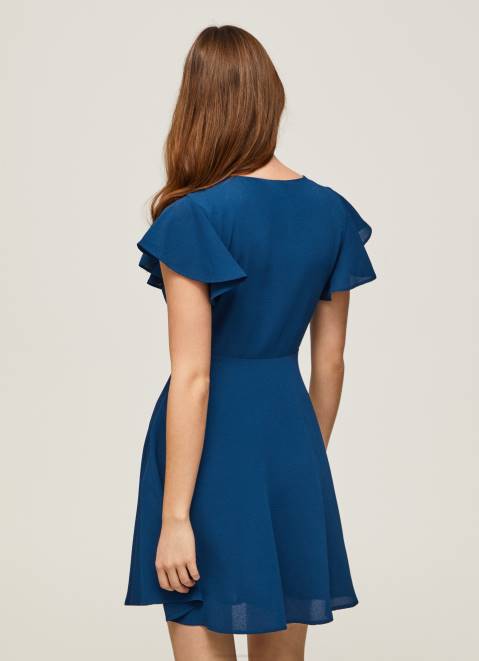 Pepe Jeans Patrizia Crossed Collar Dress Women Ocean Z22X197