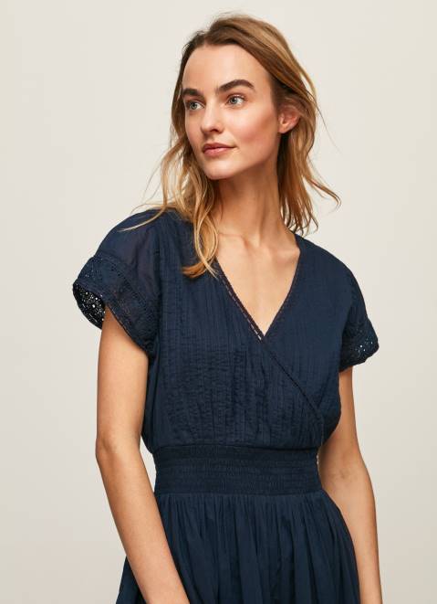 Pepe Jeans Poete Embroidered Cotton Dress Women Dulwich Z22X220