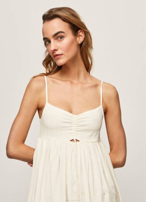 Pepe Jeans Prue Cotton Dobby Dress Women White Z22X221