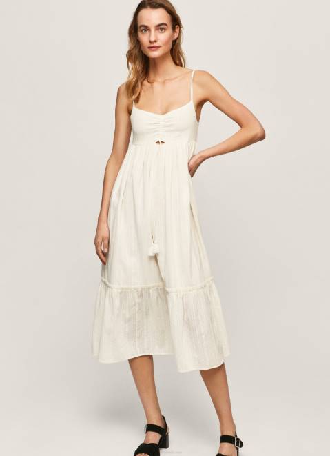 Pepe Jeans Prue Cotton Dobby Dress Women White Z22X221