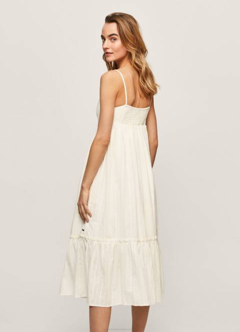 Pepe Jeans Prue Cotton Dobby Dress Women White Z22X221