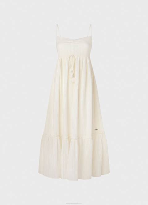 Pepe Jeans Prue Cotton Dobby Dress Women White Z22X221