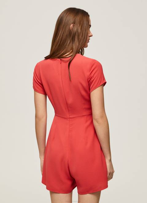 Pepe Jeans Short Crepe Jumpsuit Women Studio Red Z22X203
