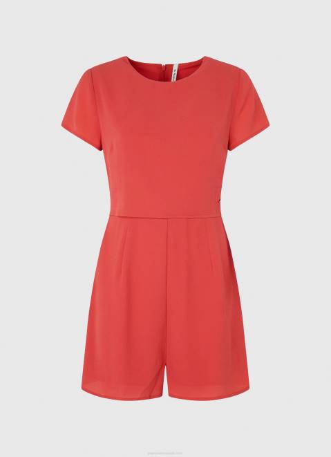 Pepe Jeans Short Crepe Jumpsuit Women Studio Red Z22X203