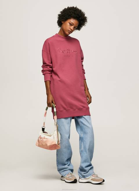 Pepe Jeans Short Jumper Dress With Logo Women Dark Blush Z22X205