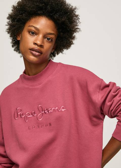 Pepe Jeans Short Jumper Dress With Logo Women Dark Blush Z22X205