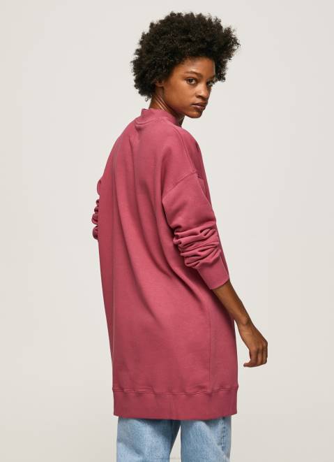 Pepe Jeans Short Jumper Dress With Logo Women Dark Blush Z22X205