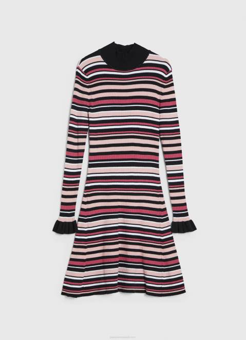 Pepe Jeans Short Striped Knit Dress Women Multi Z22X174