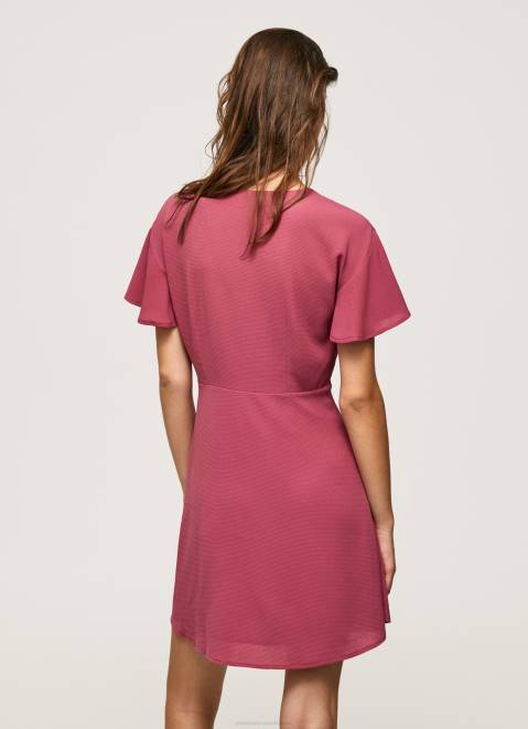 Pepe Jeans V Neck Short Dress Women Dark Blush Z22X196