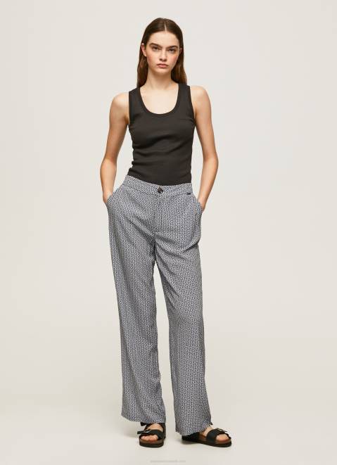 Pepe Jeans All Over Logo Printed Trousers Women Multi Z22X307