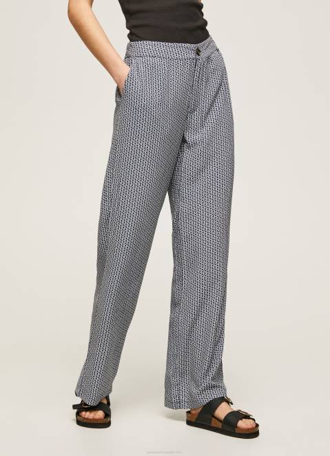Pepe Jeans All Over Logo Printed Trousers Women Multi Z22X307