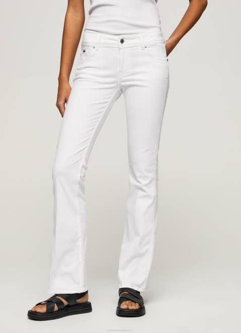 Pepe Jeans Flare Slim Trousers Women White Z22X310