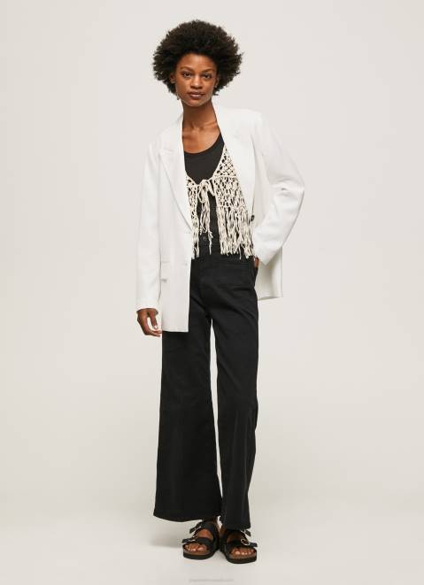 Pepe Jeans Flared Cotton Trousers Women Black Z22X313