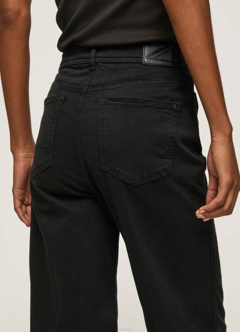 Pepe Jeans Flared Cotton Trousers Women Black Z22X313