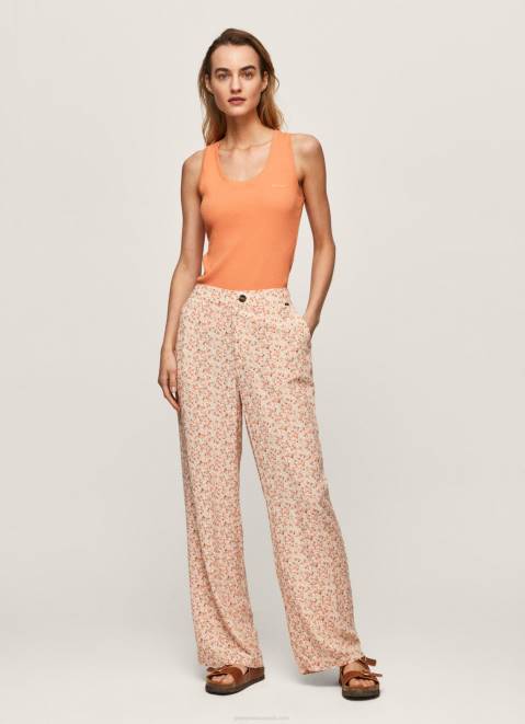 Pepe Jeans Floral Print Straight Trousers Women Multi Z22X314