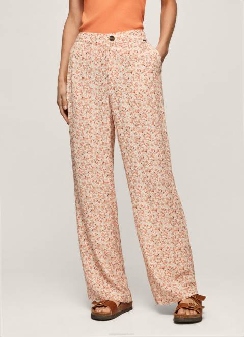 Pepe Jeans Floral Print Straight Trousers Women Multi Z22X314