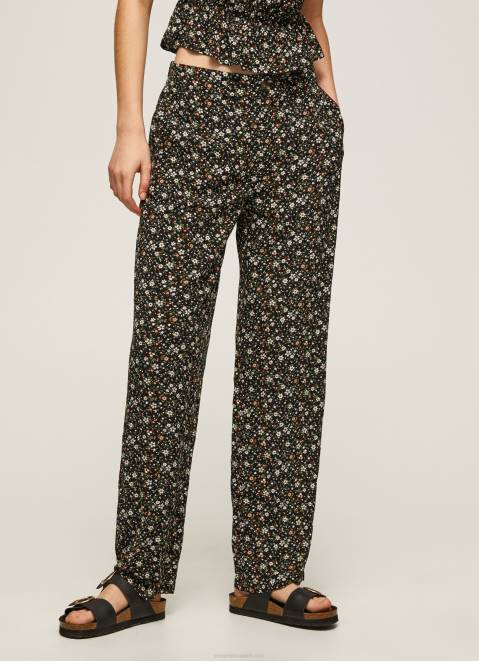 Pepe Jeans Floral Print Wide Trousers Women Multi Z22X292