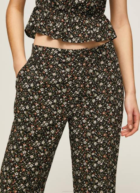 Pepe Jeans Floral Print Wide Trousers Women Multi Z22X292