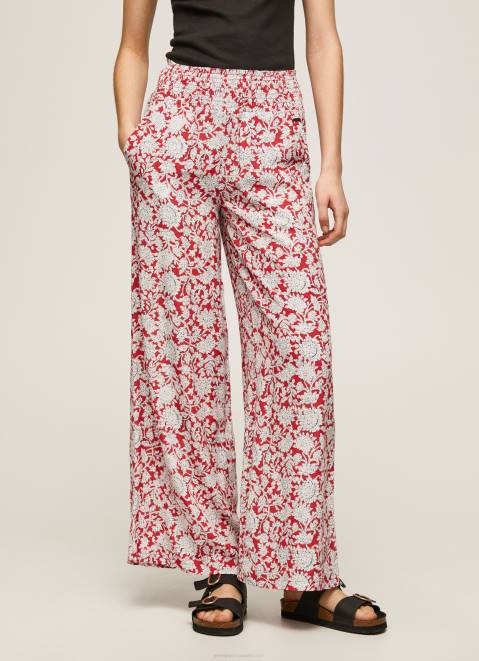 Pepe Jeans Floral Print Wide Trousers Women Multi Z22X304