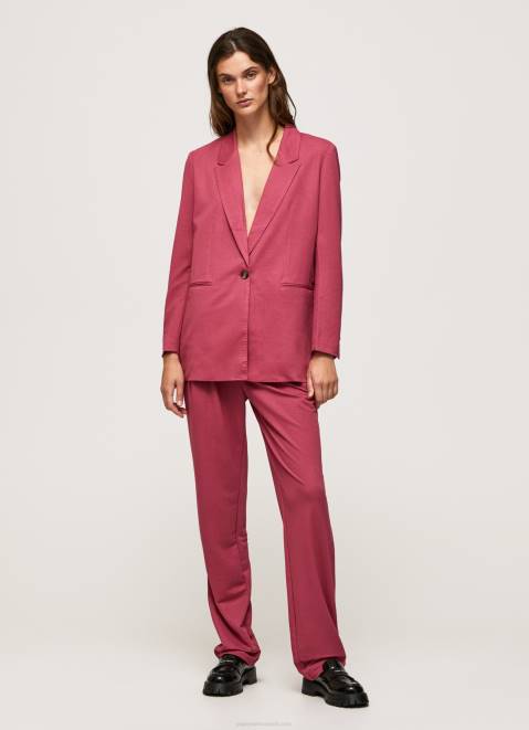 Pepe Jeans Flowing Chino Pants Women Dark Blush Z22X296