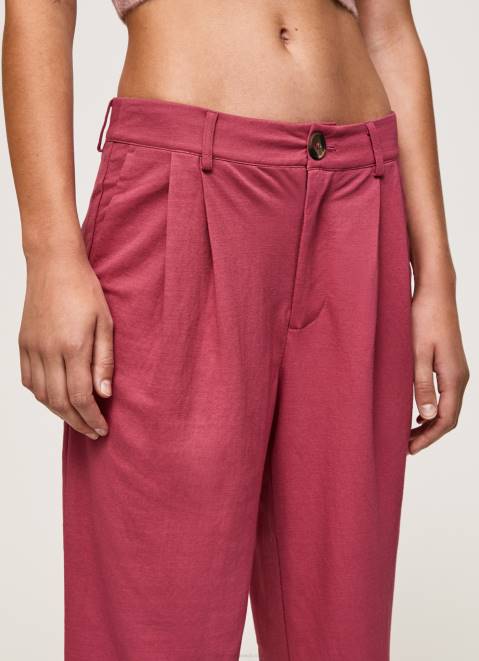 Pepe Jeans Flowing Chino Pants Women Dark Blush Z22X296