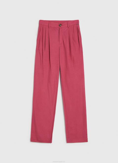 Pepe Jeans Flowing Chino Pants Women Dark Blush Z22X296