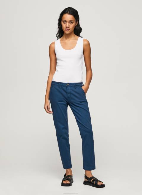 Pepe Jeans Maura Regular Chino Trousers Women Ocean Z22X309