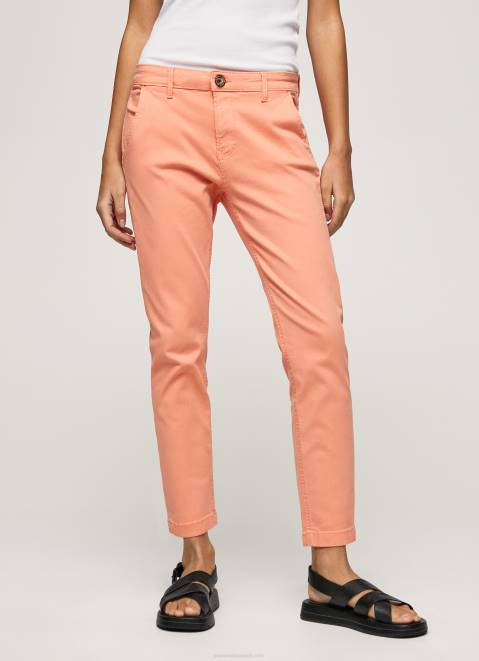 Pepe Jeans Maura Regular Chino Trousers Women Peach Z22X308
