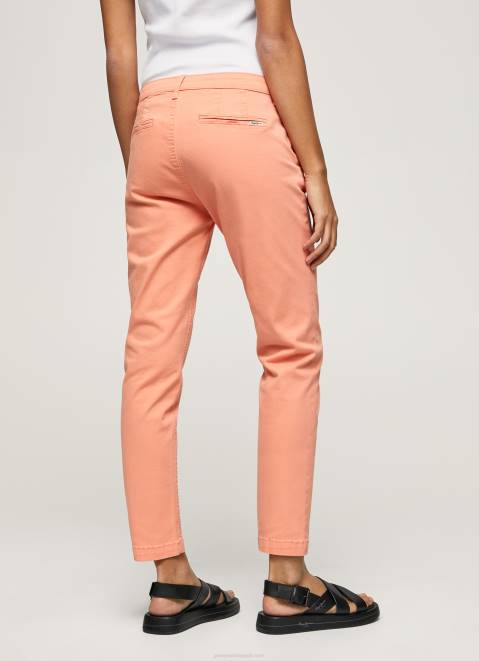 Pepe Jeans Maura Regular Chino Trousers Women Peach Z22X308