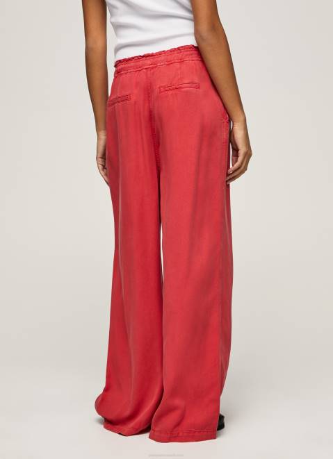 Pepe Jeans Paper Bag Wide Trousers Women Studio Red Z22X303