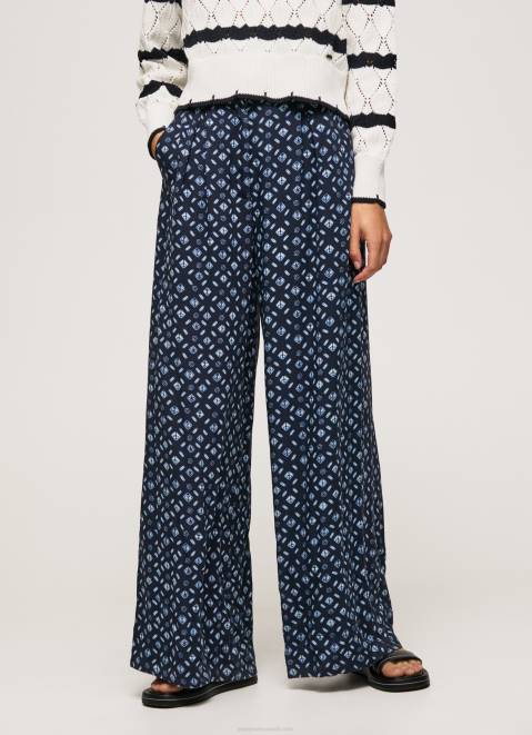Pepe Jeans Printed Wide Trousers Women Multi Z22X300