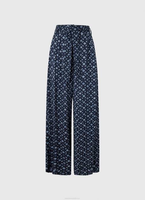 Pepe Jeans Printed Wide Trousers Women Multi Z22X300