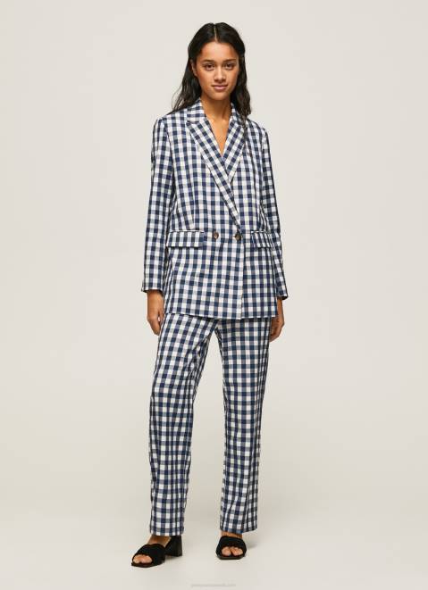 Pepe Jeans Straight Gingham Checkered Trousers Women Multi Z22X290